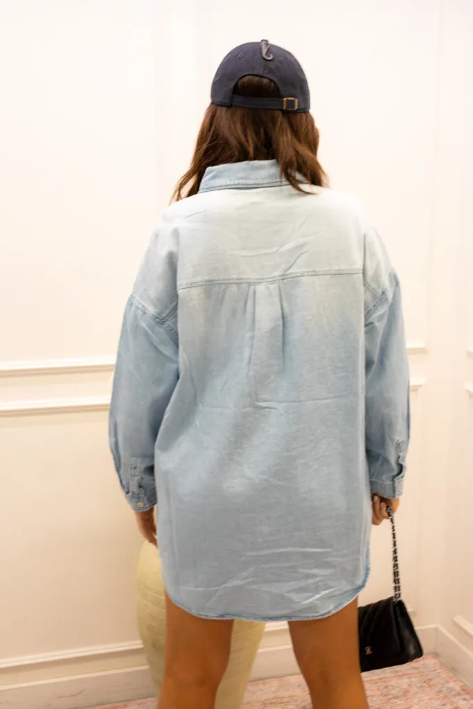 NEW ABBY DENIM SHIRT DRESS (LIGHTWASH)