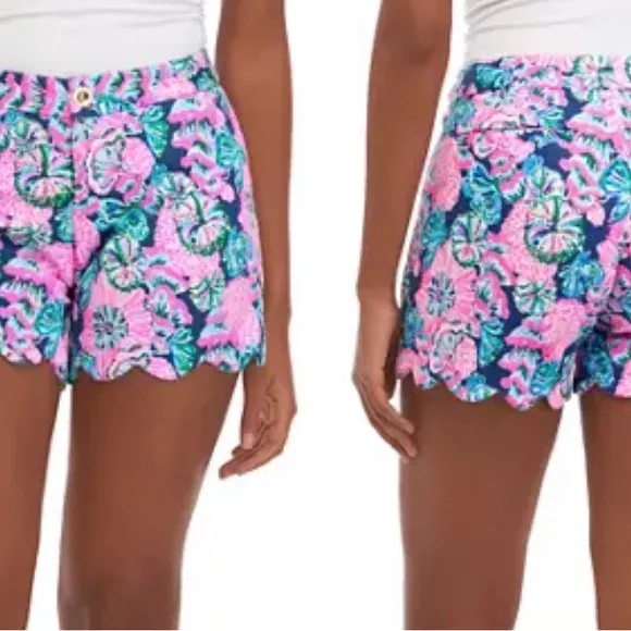New Lilly Pulitzer NWT Buttercup 5” Knit Shorts Shroom With A View $74 Size 4