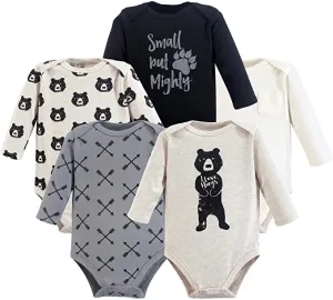 New Yoga Sprout Unisex-Baby Cotton 5 pack Bodysuits, Sz 0-3 Months!
