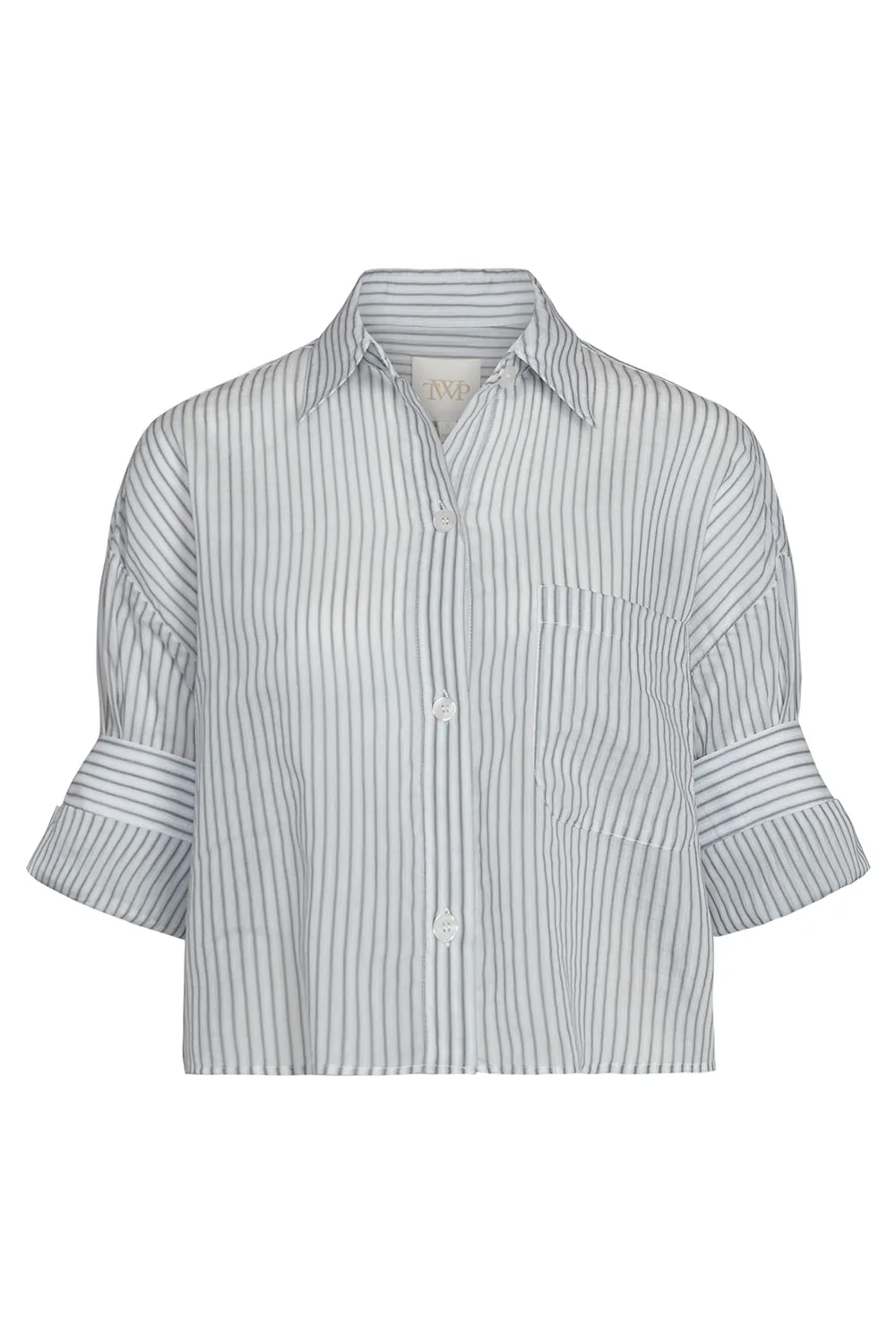 Next Ex  Cotton Silk Shirt in Harbor Grey Multi