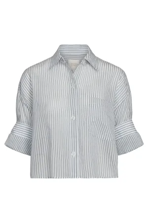 Next Ex  Cotton Silk Shirt in Harbor Grey Multi