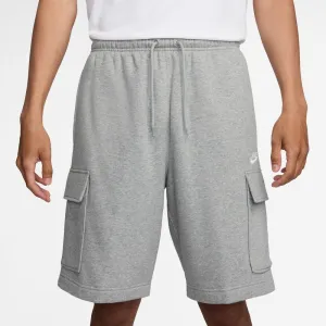 Nike Club Men's Fleece Cargo Shorts 'Grey Heather/White'