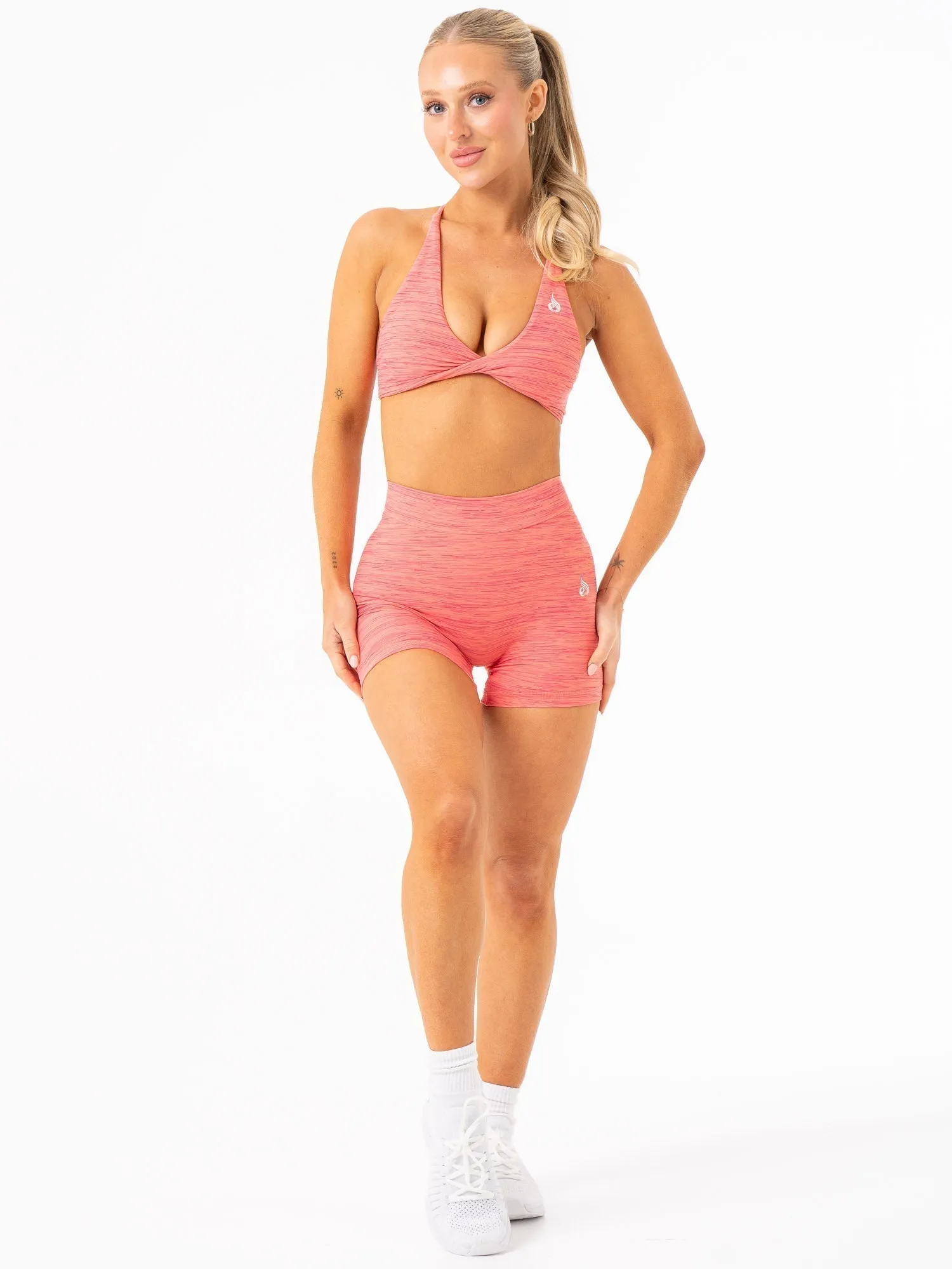 NKD V Scrunch Shorts - Coral Marl
