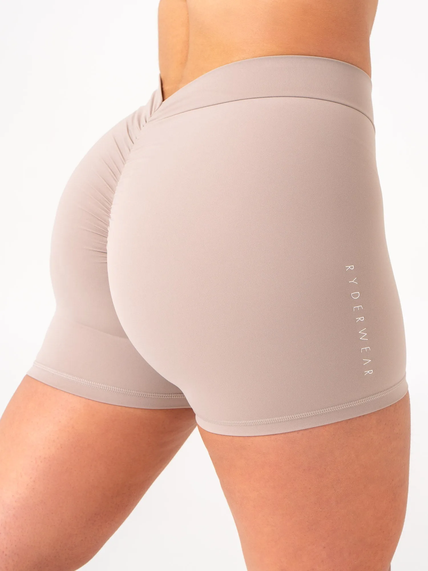 NKD V Scrunch Shorts - Taupe