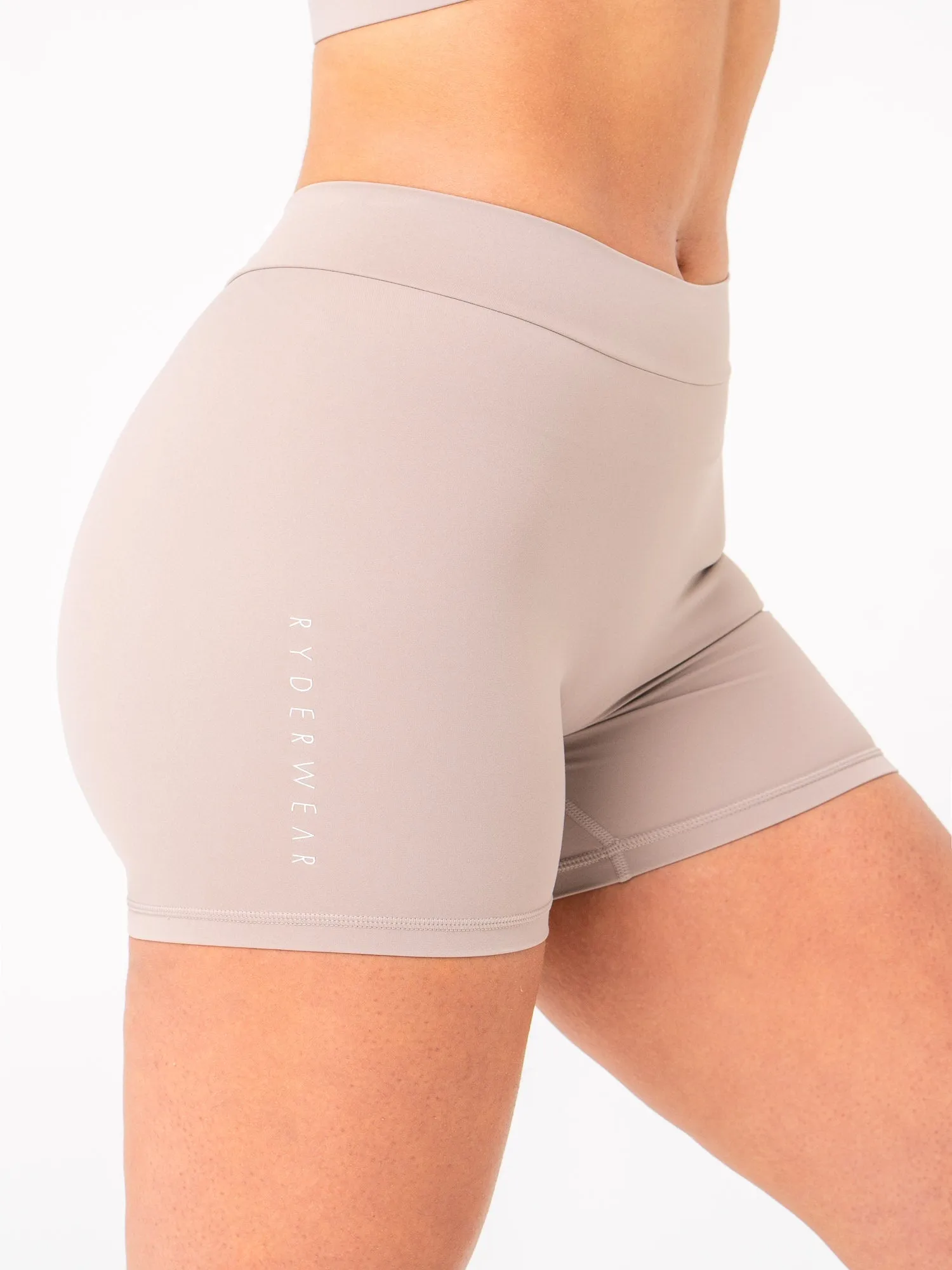 NKD V Scrunch Shorts - Taupe