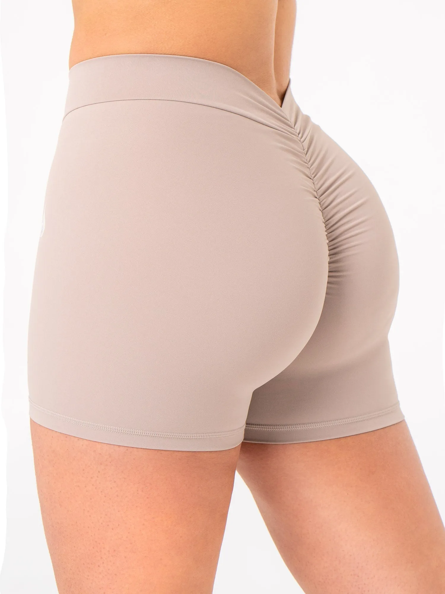 NKD V Scrunch Shorts - Taupe