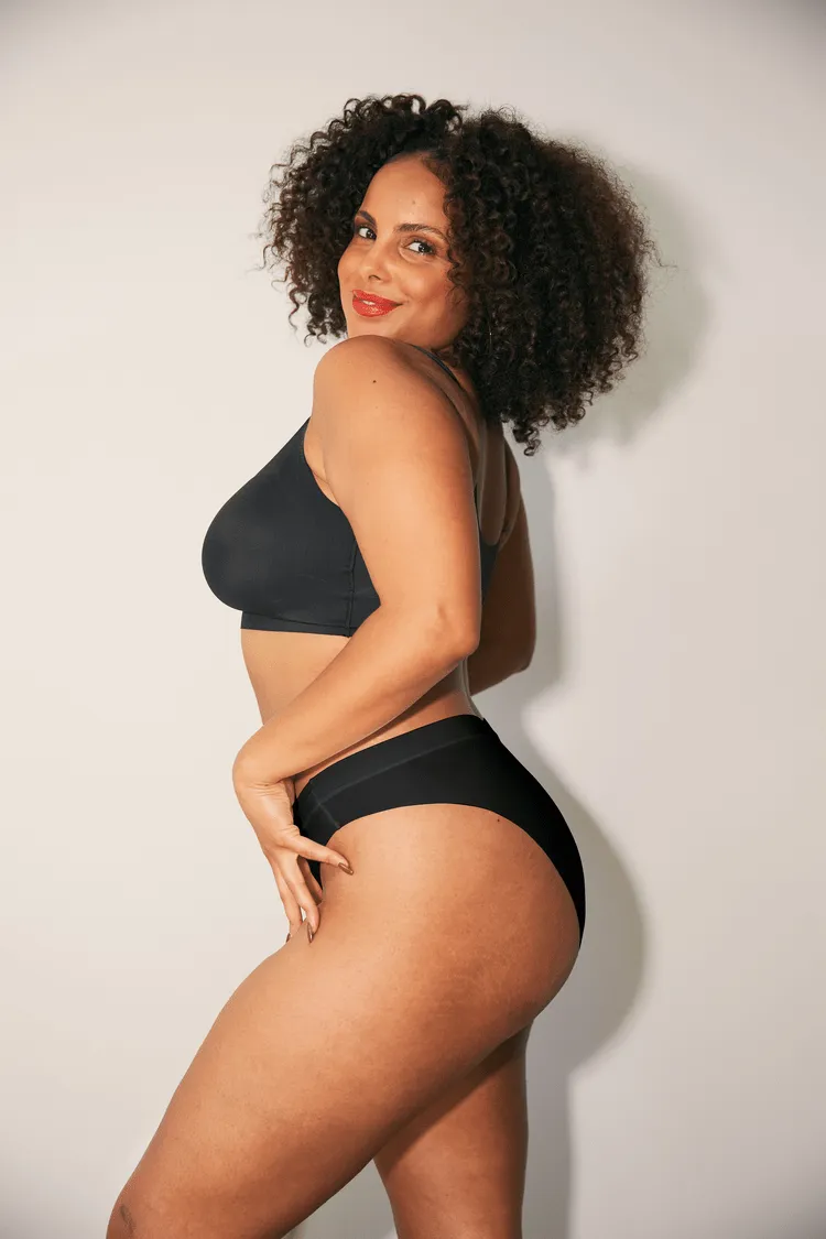 No-Show Bikini LG/XL (12-16) by Panic Panties | Black