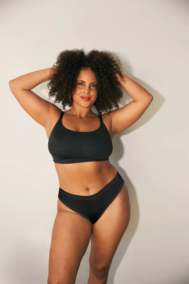 No-Show Bikini LG/XL (12-16) by Panic Panties | Black