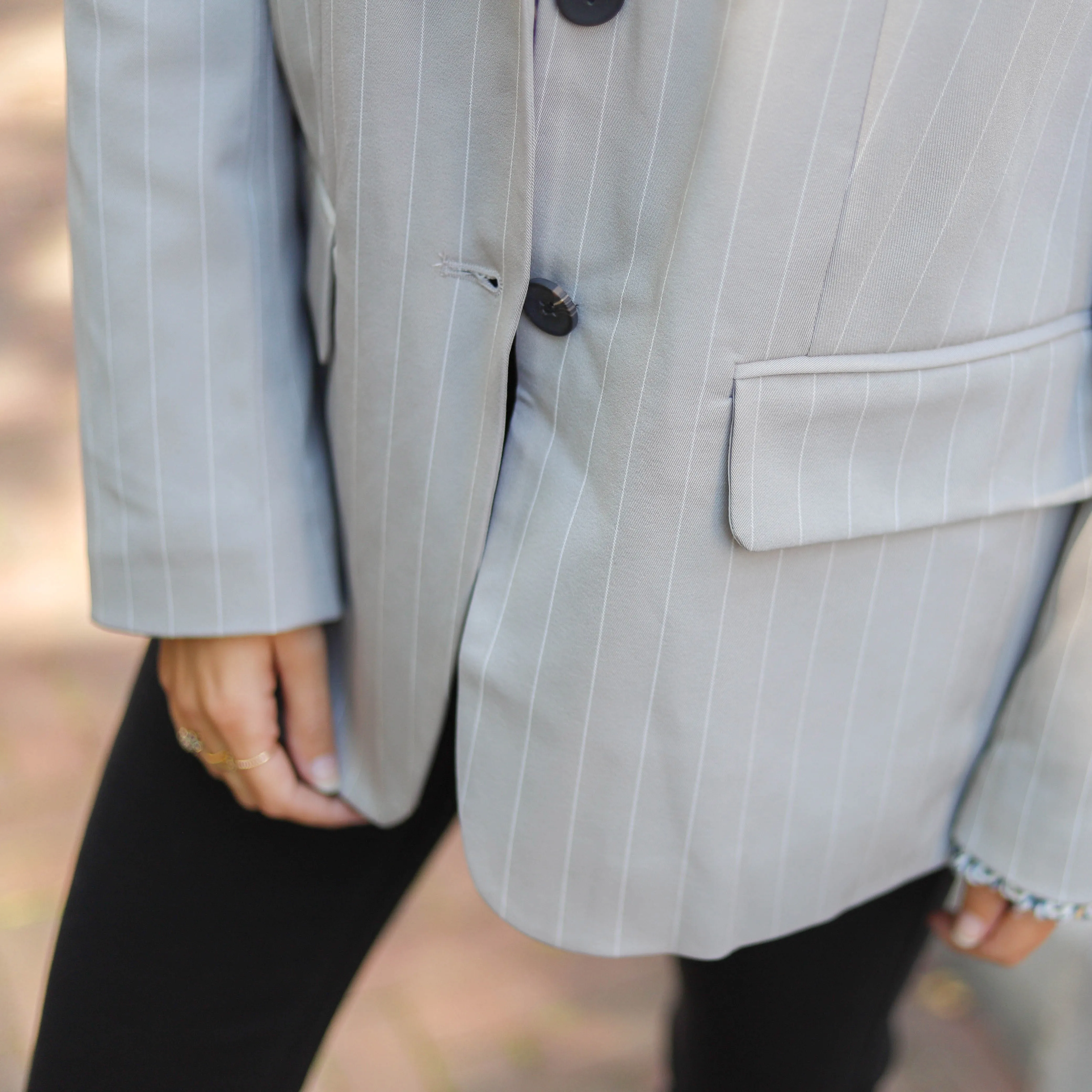 Noisy May Vera blazer stripes grey