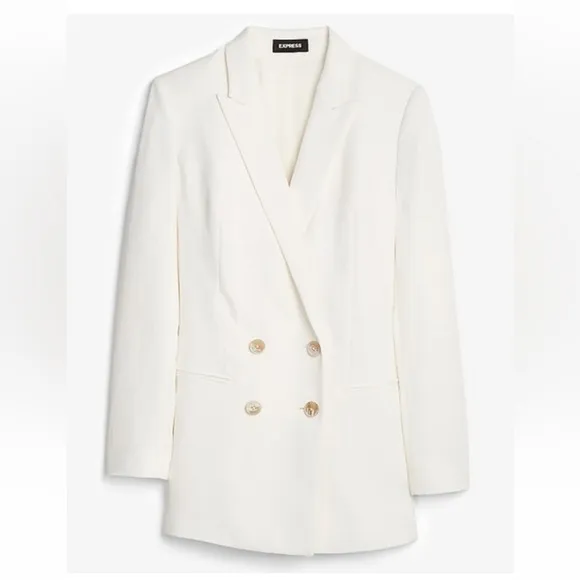 NWT Express Textured Double Breasted Boyfriend Blazer Sz XS