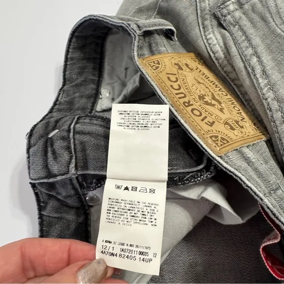NWT Fiorucci Gray Skinny Jeans Size 26 Made in Tunisia