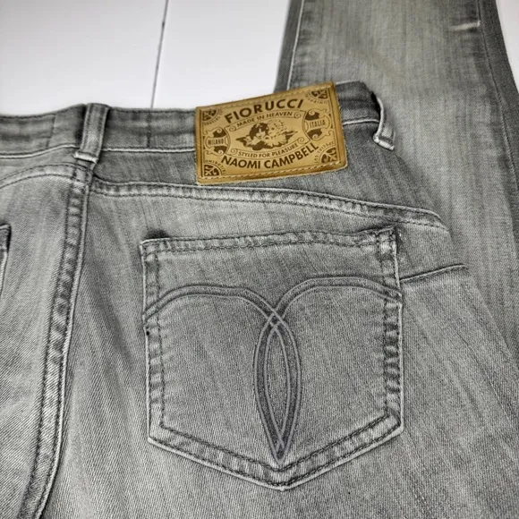 NWT Fiorucci Gray Skinny Jeans Size 26 Made in Tunisia