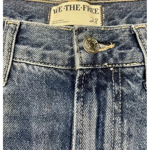 NWT Free People We The Free Ghost Town High Rise Bermuda Long Short Boho Chic 28