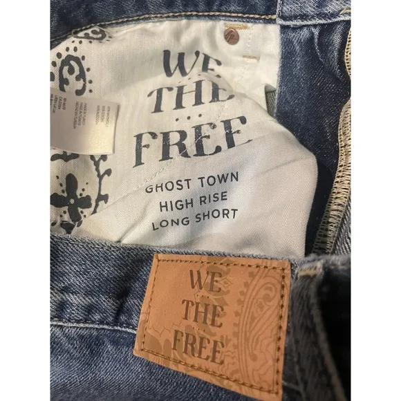 NWT Free People We The Free Ghost Town High Rise Bermuda Long Short Boho Chic 28