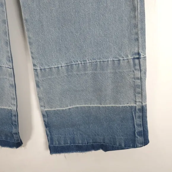 NWT Juicy Couture LUNITA St JC513-WOLGLIGHT WASH Cargo Jeans Frayed Hem Size 24