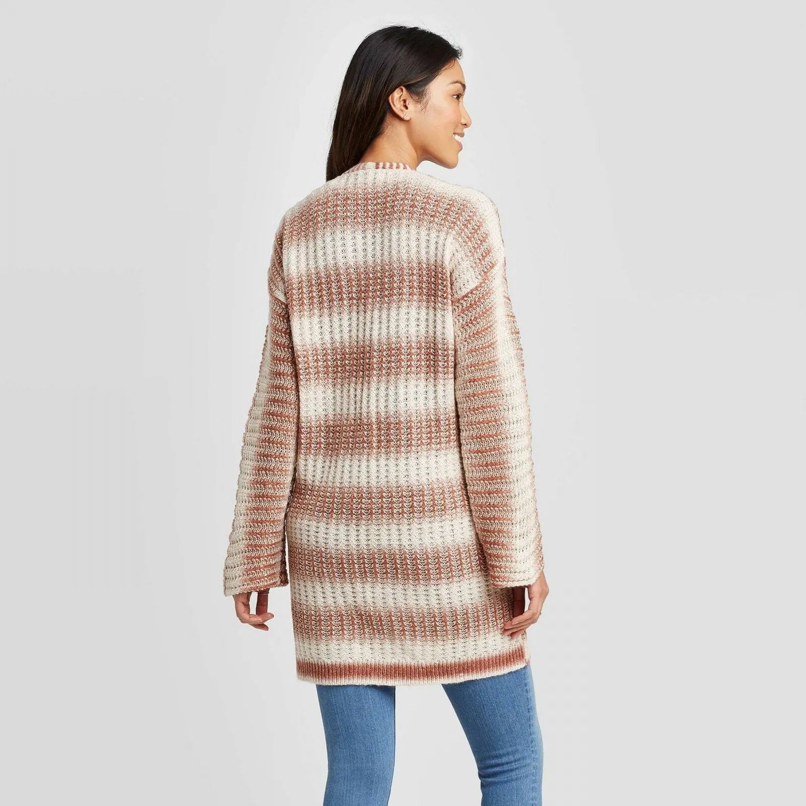 NWT Knox Rose Women's Striped Long Sleeve Cardigan. JRS40816P8 Small