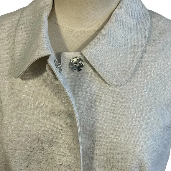 NWT Lena Gabrielle Ivory Silver Metallic Cropped Blazer Jacket Vintage Sz 4