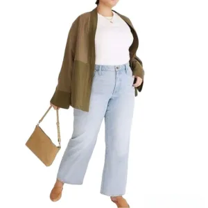 NWT Madewell The Perfect Vintage Wide-Leg Crop Jean Blue Light Wash Womens 28W