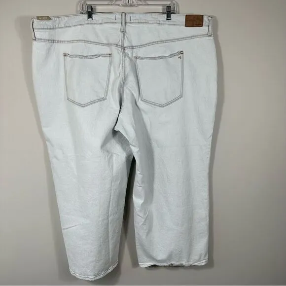 NWT Madewell The Perfect Vintage Wide-Leg Crop Jean Blue Light Wash Womens 28W