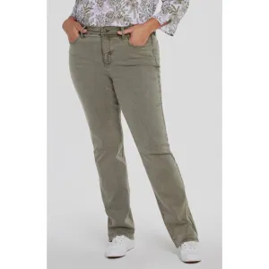 NWT Womens Plus Size 22W NYDJ Moss Green Marilyn Straight Leg Jeans NEW