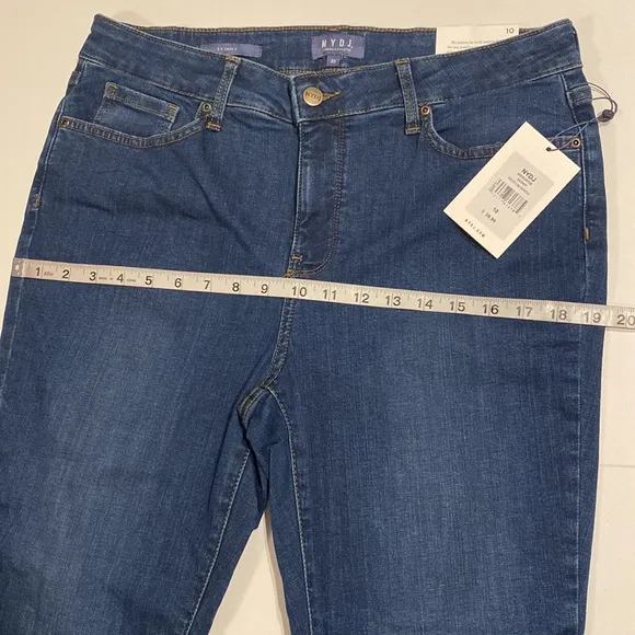 NYDJ SZ 10 Medium Wash Blue Skinny Denim Jeans New D31