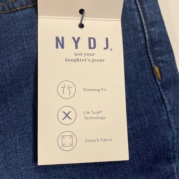 NYDJ SZ 10 Medium Wash Blue Skinny Denim Jeans New D31