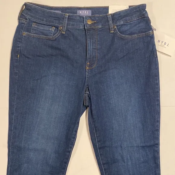 NYDJ SZ 10 Medium Wash Blue Skinny Denim Jeans New D31