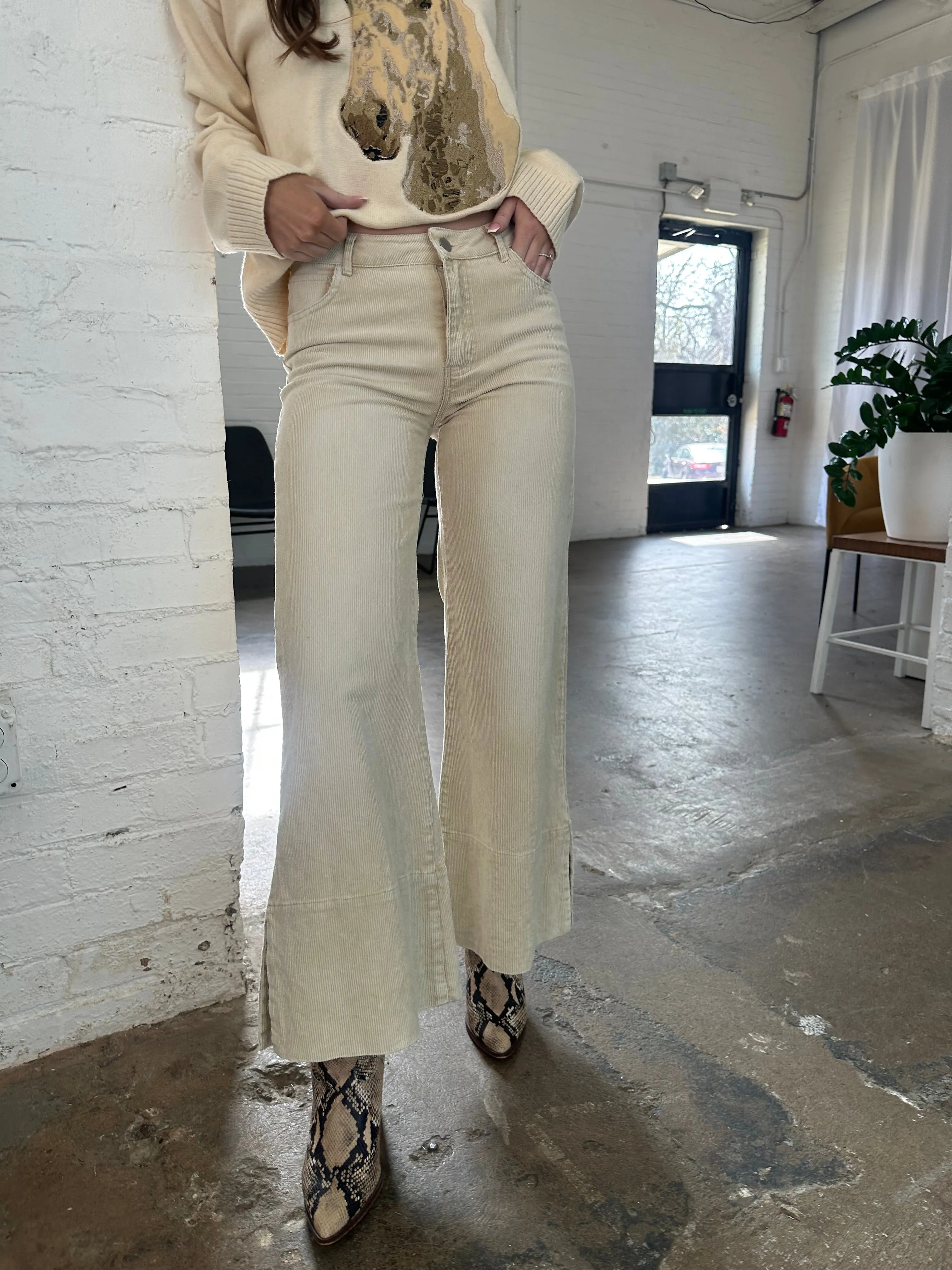 Oatmeal Corduroy Jeans