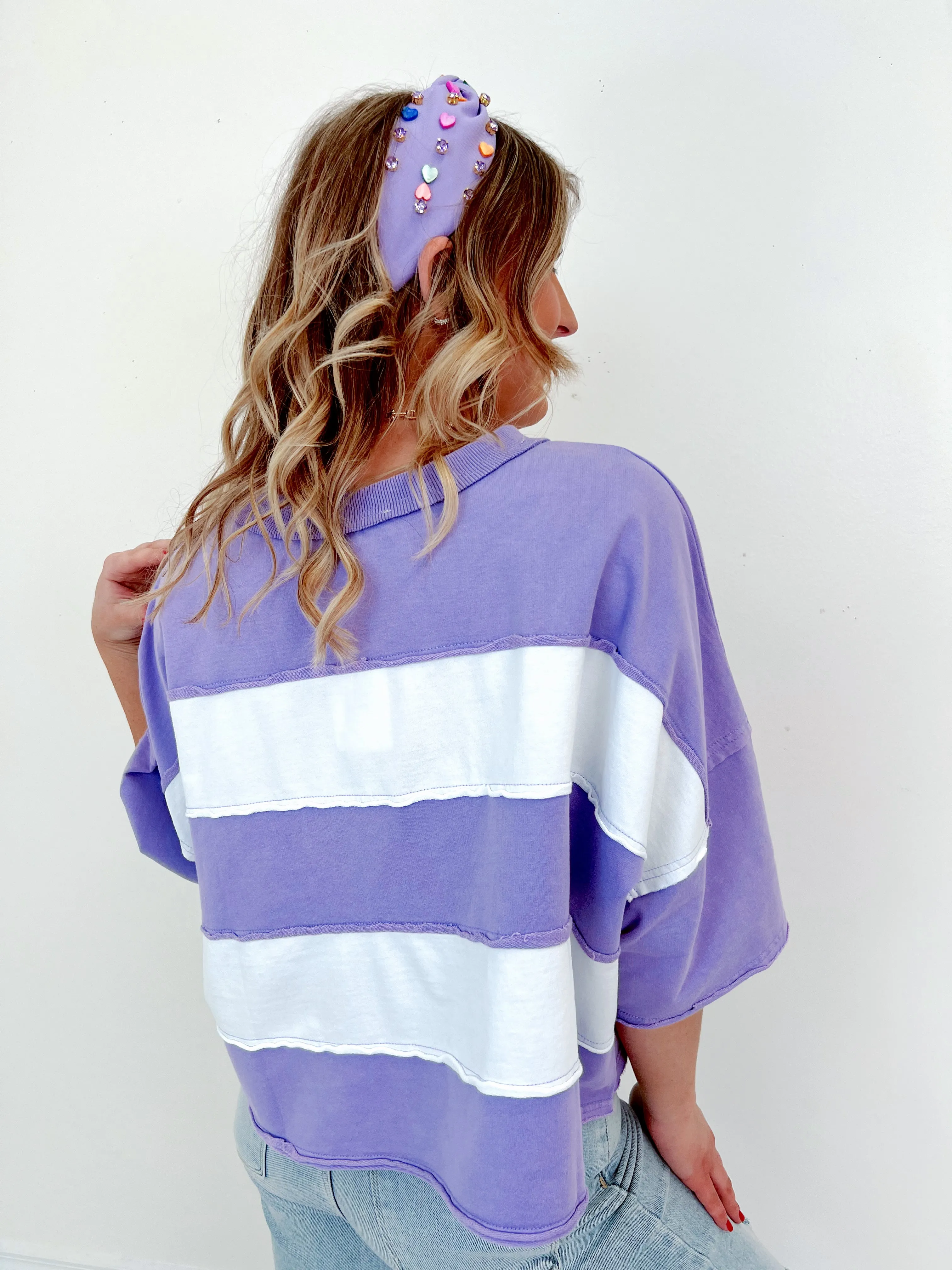 Olivia Oversized Striped Cropped Top