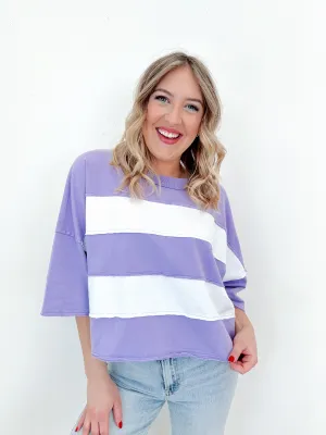 Olivia Oversized Striped Cropped Top