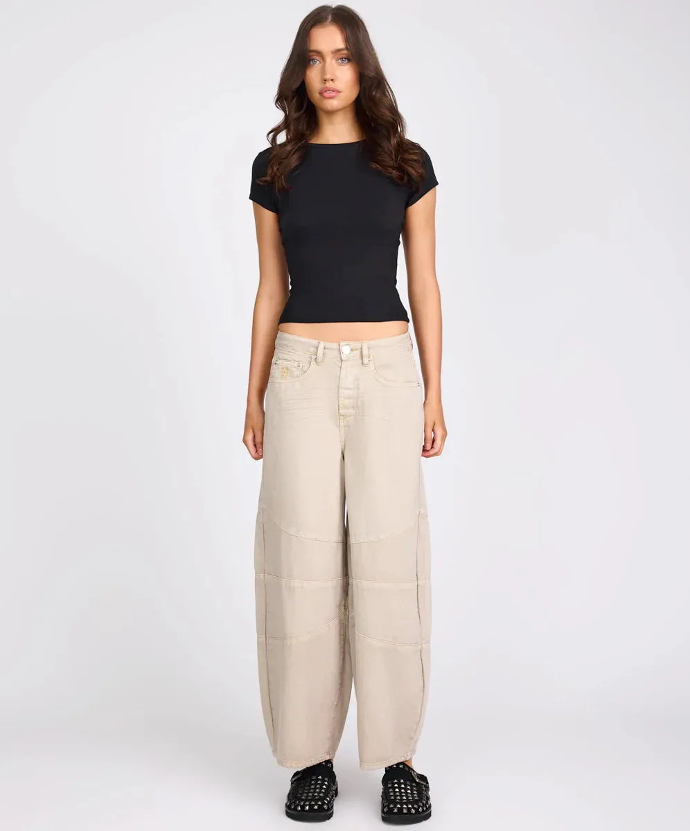 ONE TEASPOON DOVE BARREL MID WAIST JEAN STONE