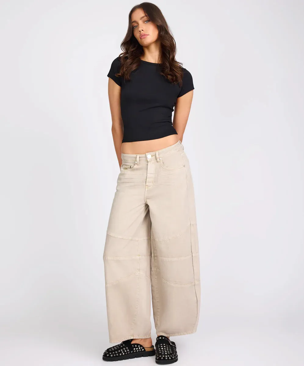 ONE TEASPOON DOVE BARREL MID WAIST JEAN STONE
