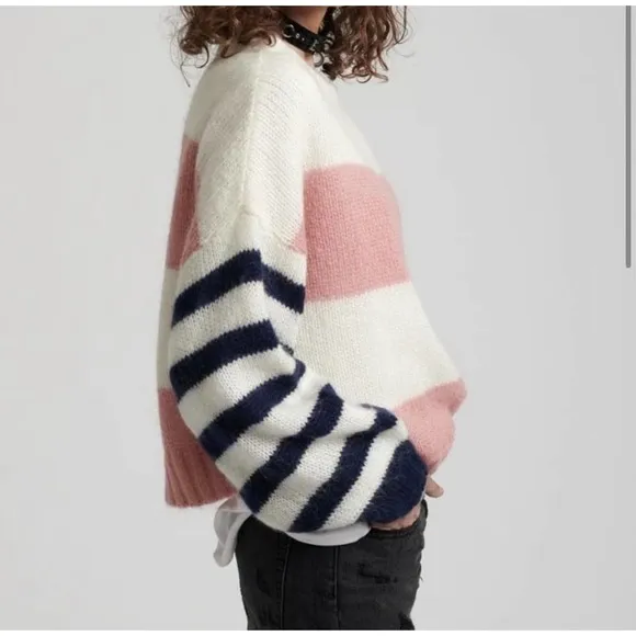 One Teaspoon Heather Stripe Oversize Sweater Women Size S/M