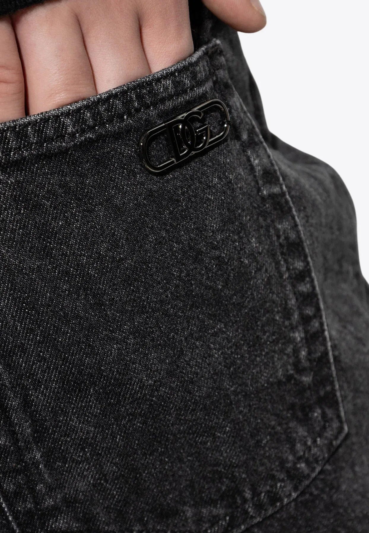 Oversized High-Waist Denim Pants