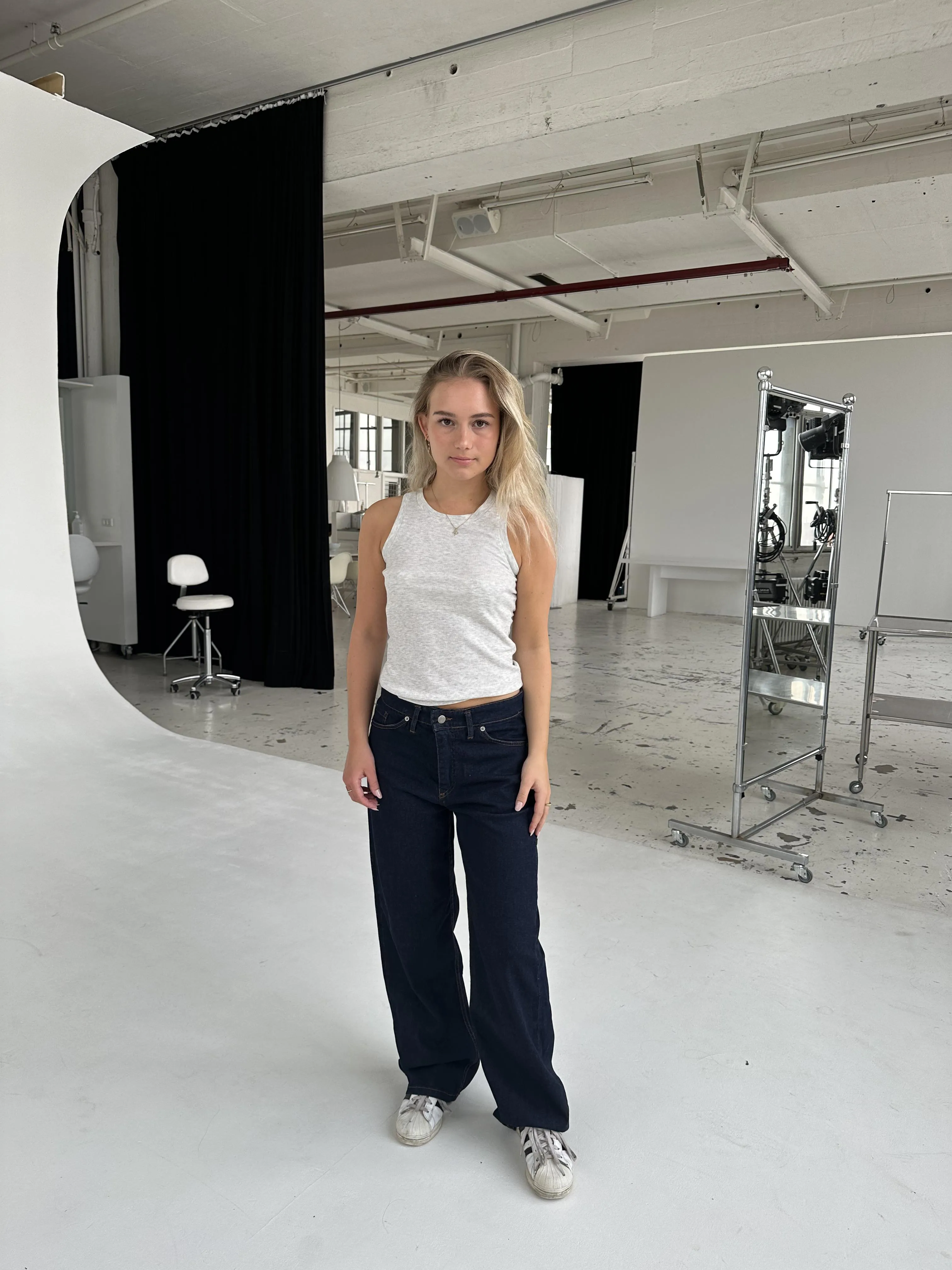 Oversized stjerne jeans - Guld stjerner