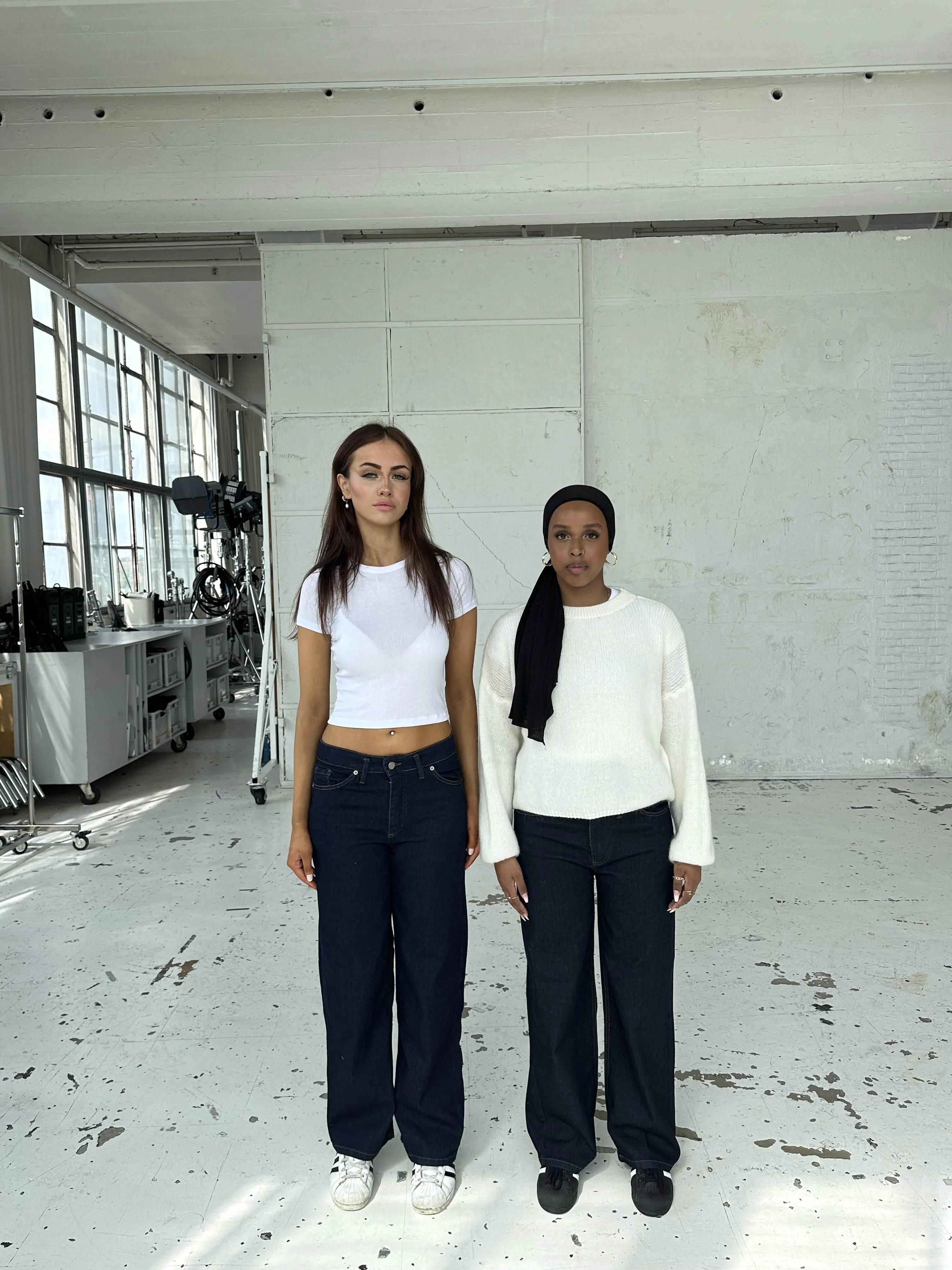 Oversized stjerne jeans - Guld stjerner