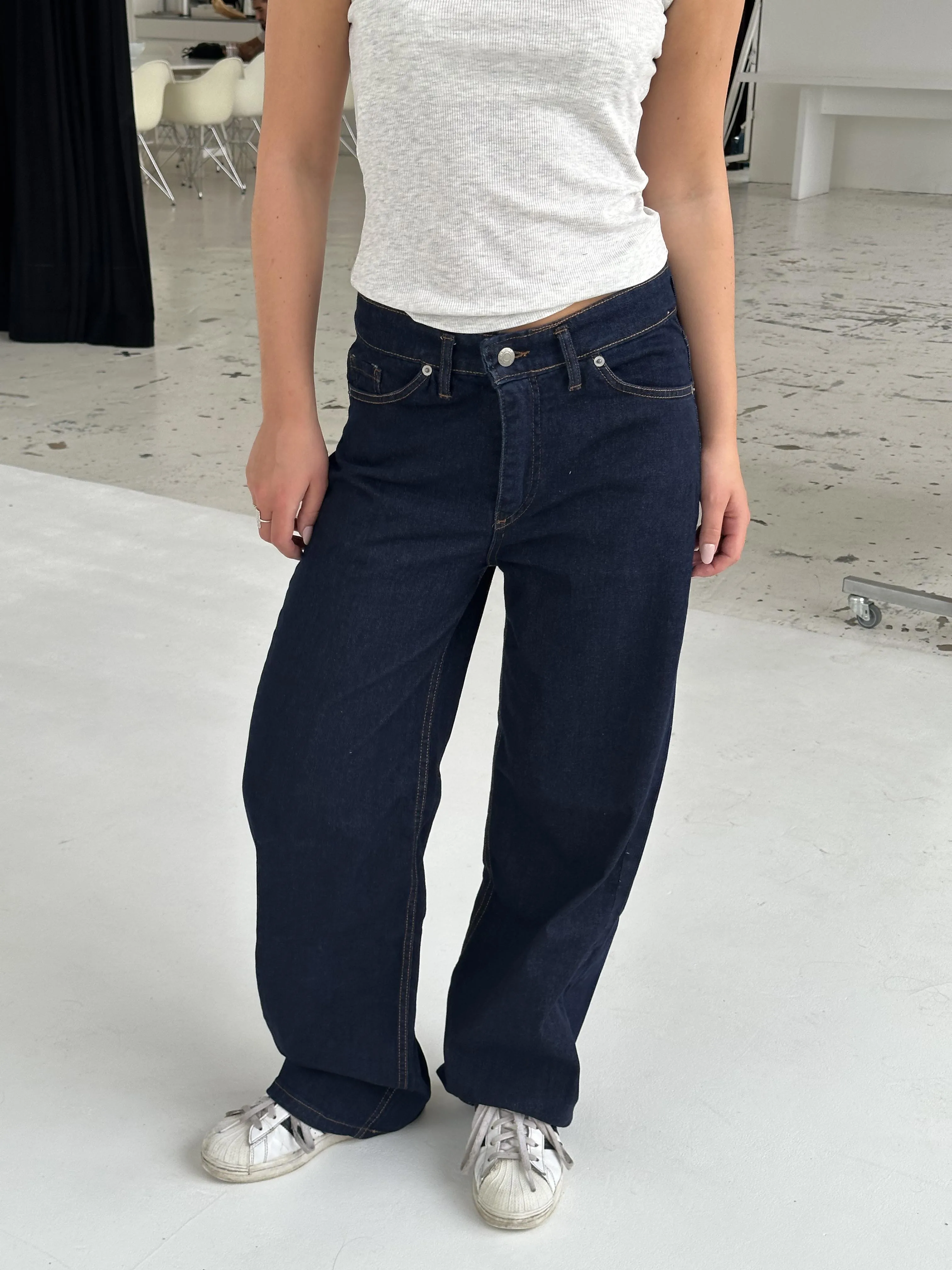 Oversized stjerne jeans - Guld stjerner