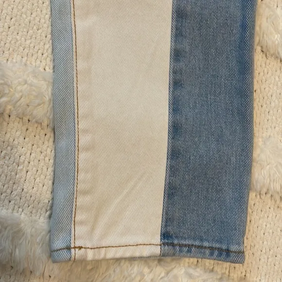 PacSun Eco hopper patchwork mom jeans high rise raw cut hem denim Womens size 24