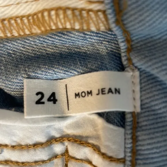 PacSun Eco hopper patchwork mom jeans high rise raw cut hem denim Womens size 24