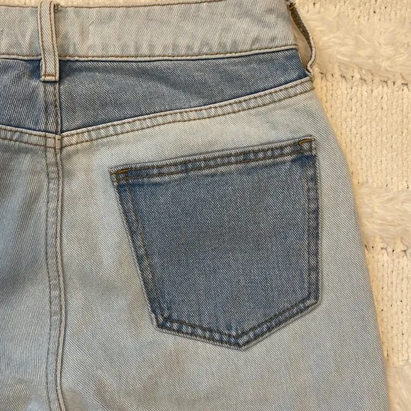 PacSun Eco hopper patchwork mom jeans high rise raw cut hem denim Womens size 24