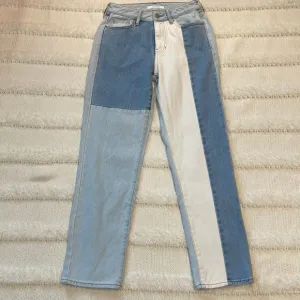 PacSun Eco hopper patchwork mom jeans high rise raw cut hem denim Womens size 24