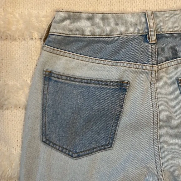 PacSun Eco hopper patchwork mom jeans high rise raw cut hem denim Womens size 24
