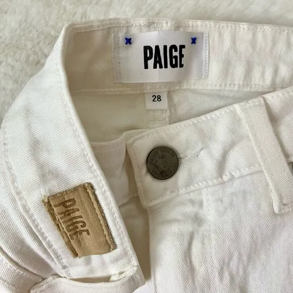 Paige White Skyline Ankle Peg Jeans Size 28
