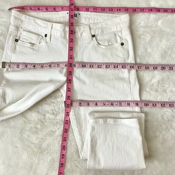 Paige White Skyline Ankle Peg Jeans Size 28