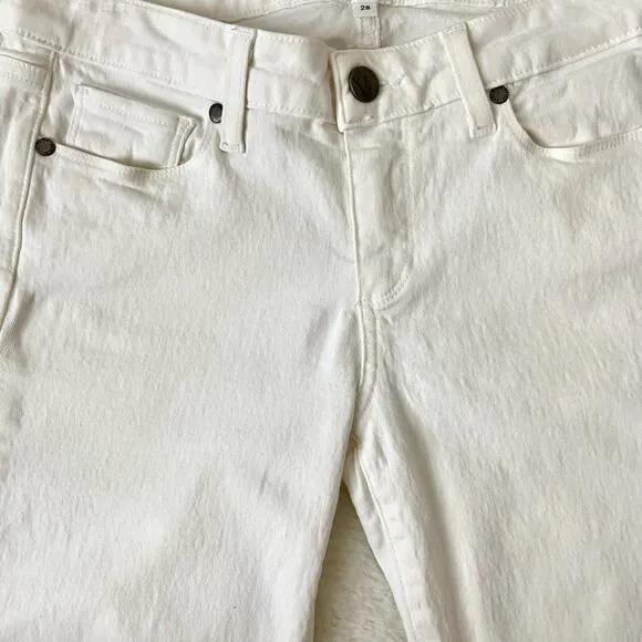 Paige White Skyline Ankle Peg Jeans Size 28