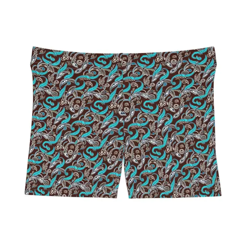 Paisley Brown Womens Shorts with Moisture Wicking