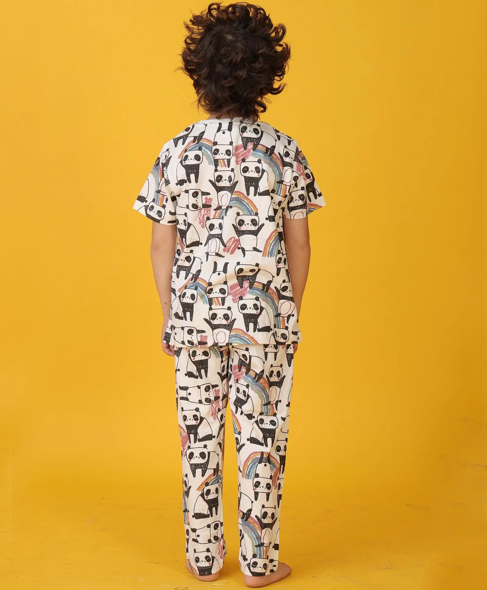 PANDA SHORT SLEEVE PYJAMA SET - WHITE