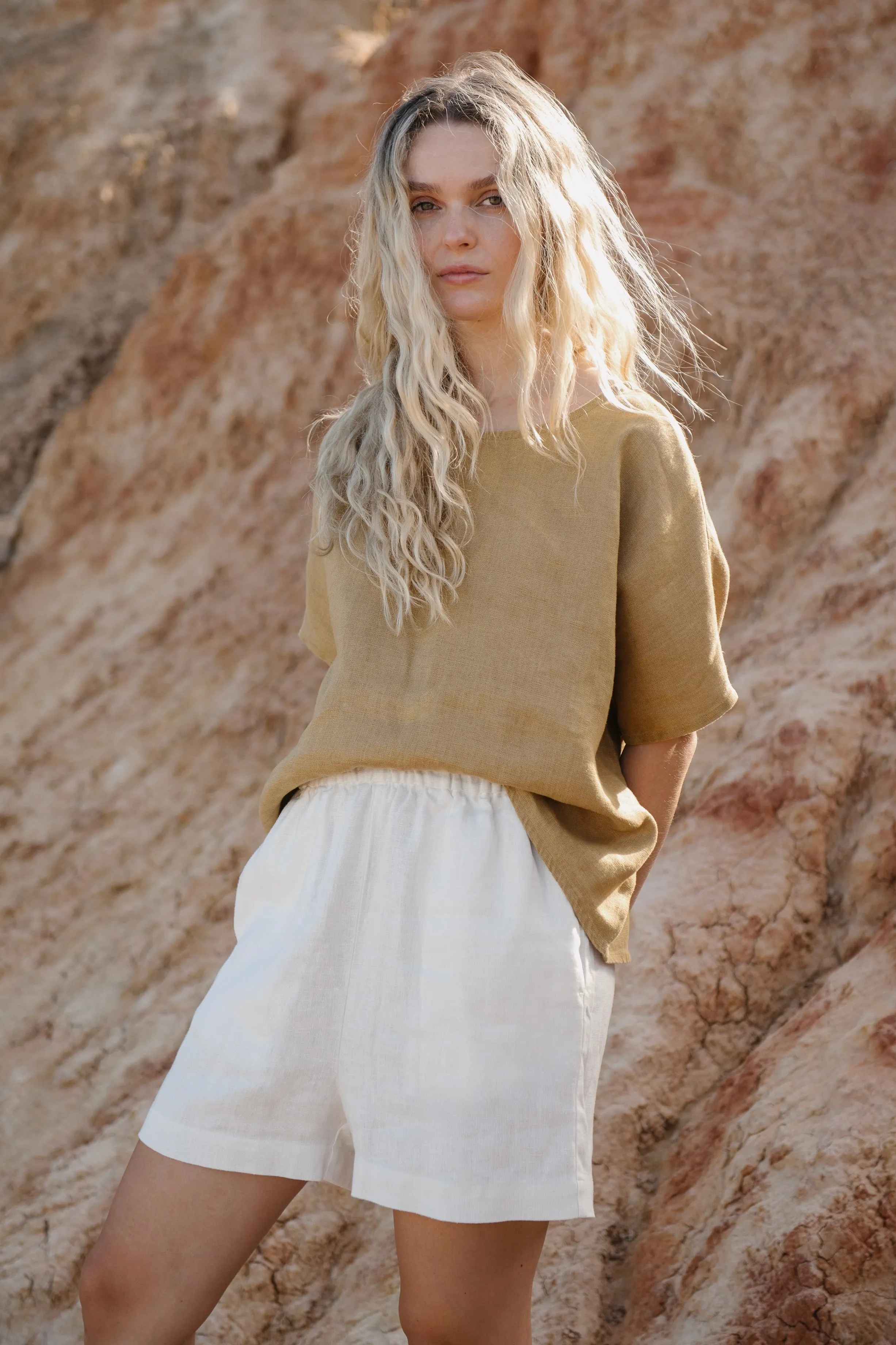 Paperbag Shorts Natural White