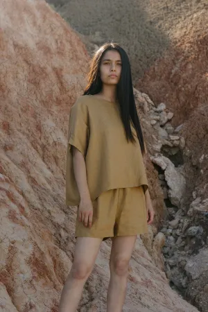 Paperbag Shorts Ochre