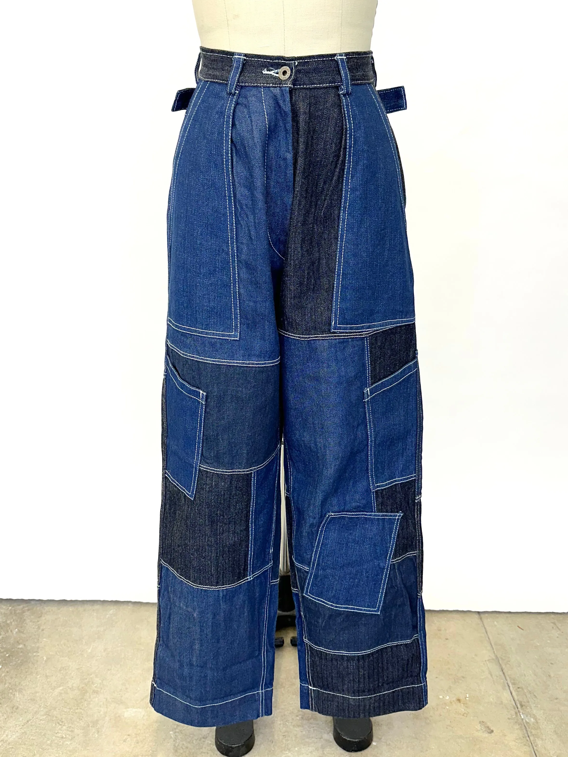Patchwork Freedom Flight Denim Trousers